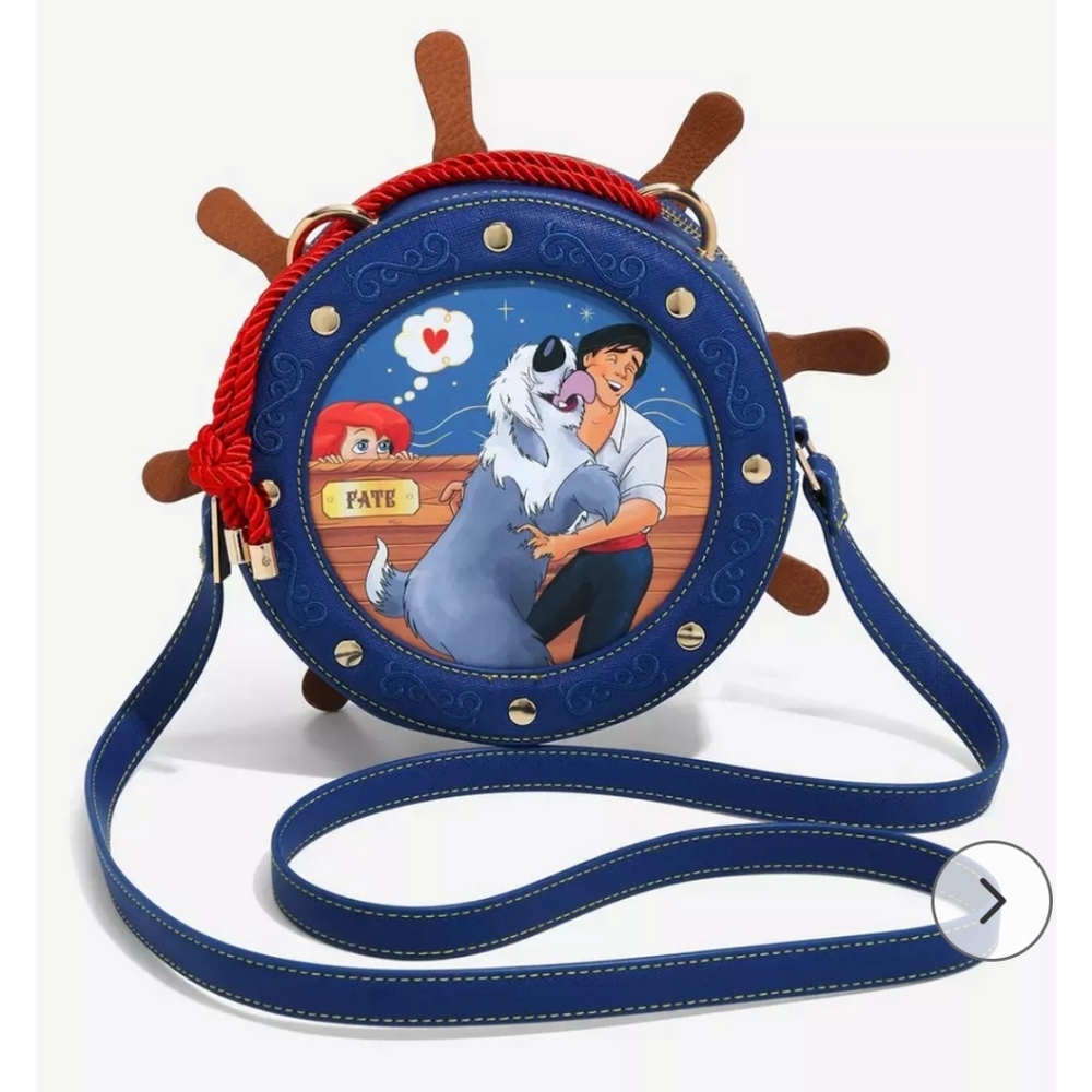 NWT. Danielle Nicole Disney The Little Mermaid Ship Wheel Crossbody Bag